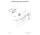 Maytag MDB8959SFZ4 control panel and latch parts diagram