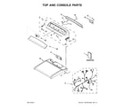 Whirlpool WED8500DC1 top and console parts diagram