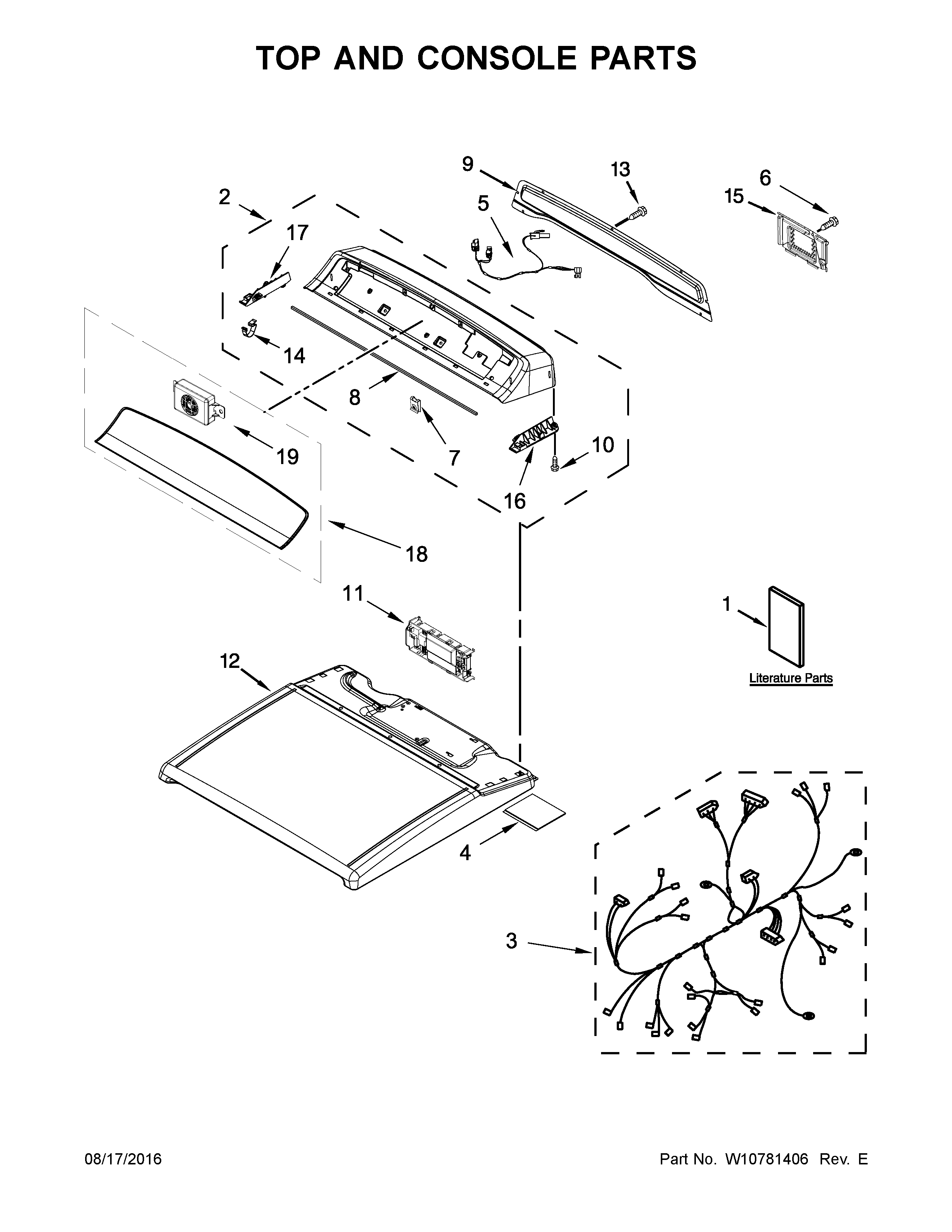 Top and console parts