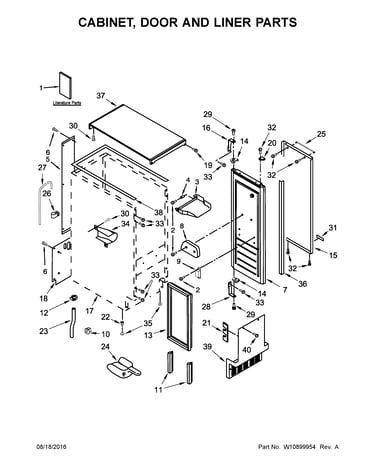 Cabinet, door and liner parts
