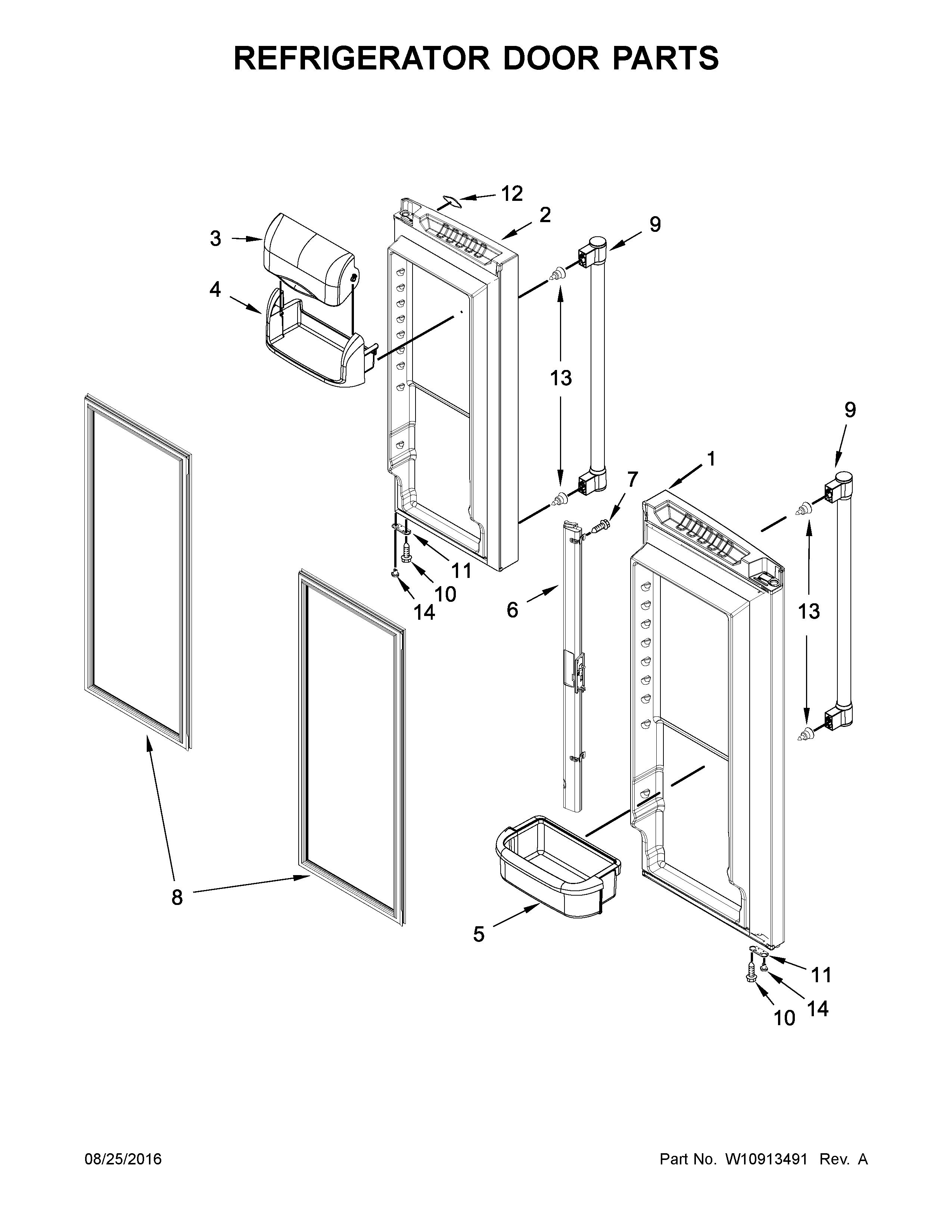 Refrigerator door parts
