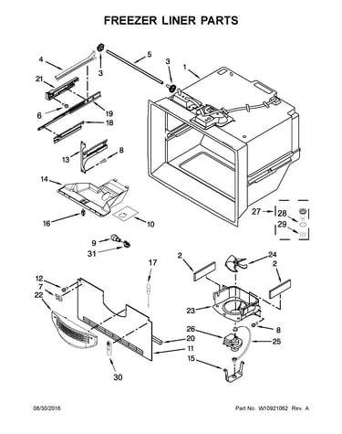 Freezer liner parts
