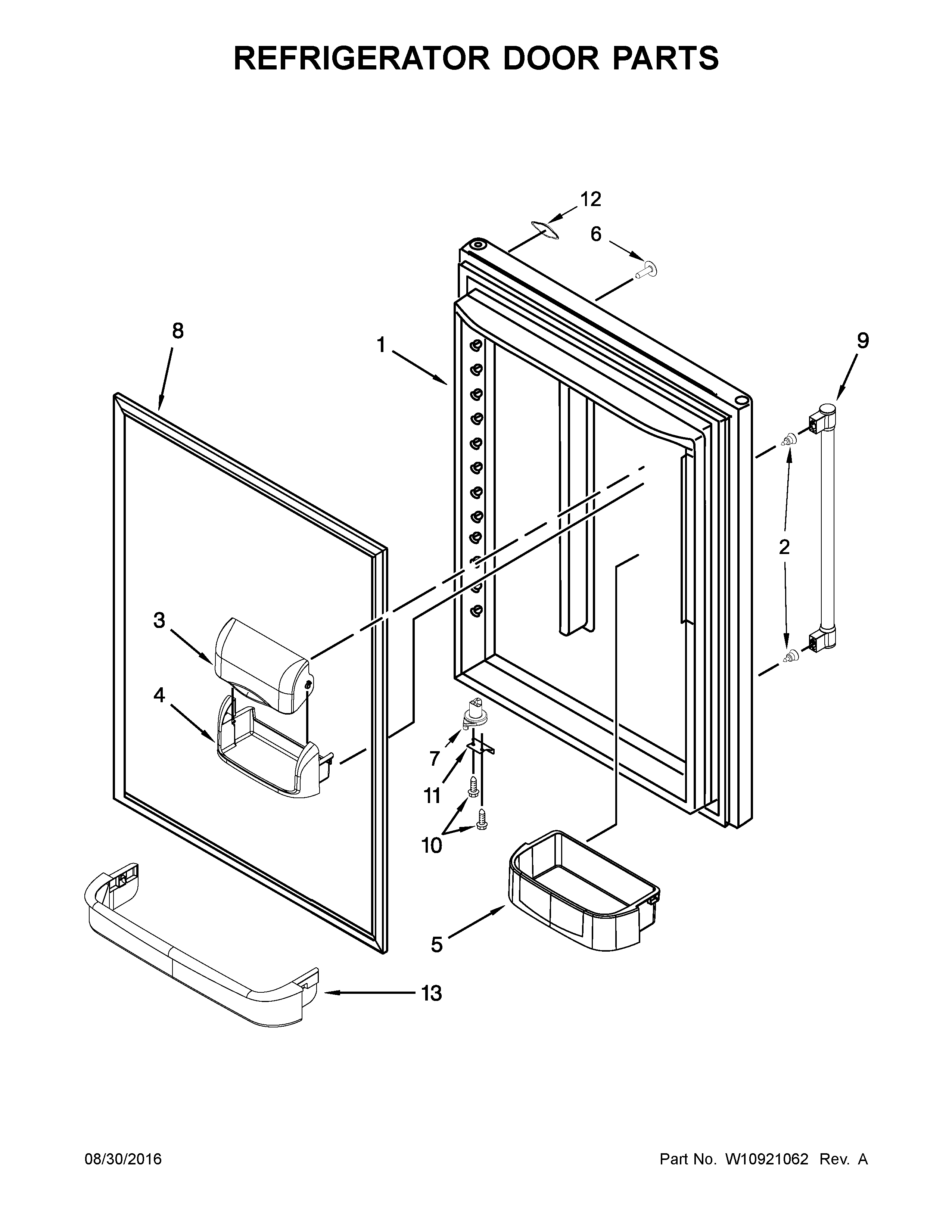 Refrigerator door parts