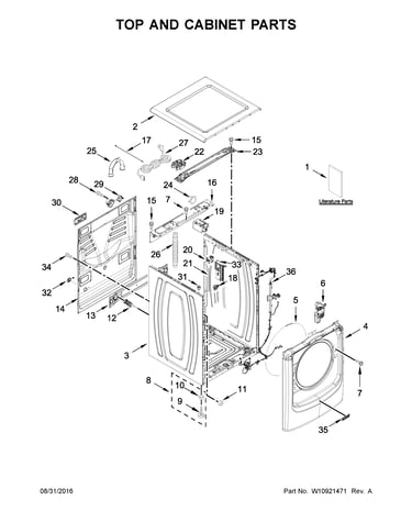 Top and cabinet parts