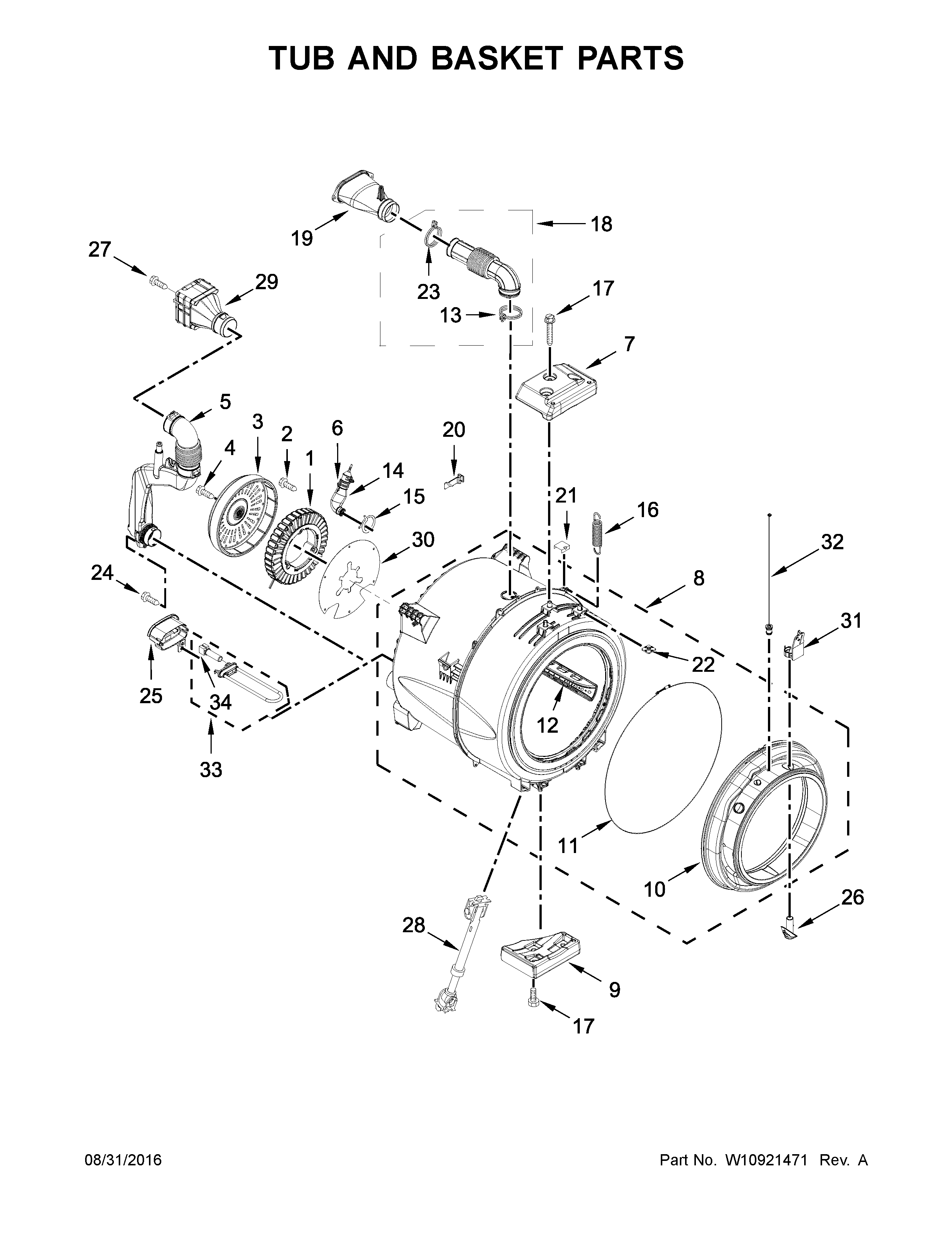 TUB AND BASKET PARTS