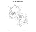 Maytag MHW8150EW0 tub and basket parts diagram