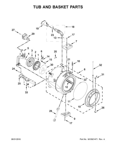 Tub and basket parts