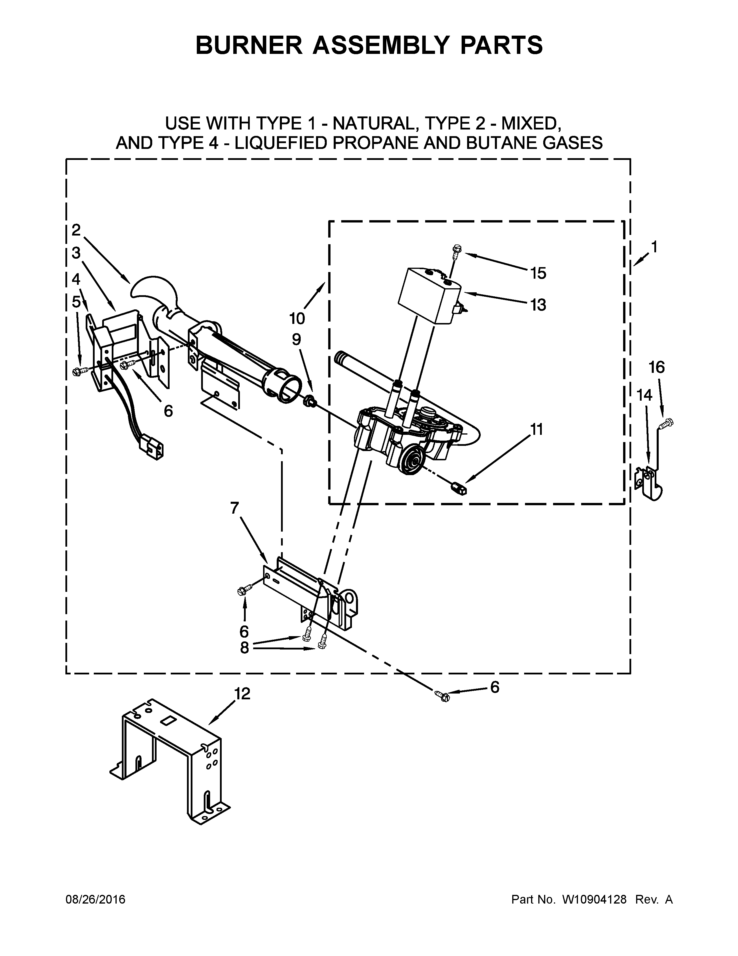 Burner assembly parts