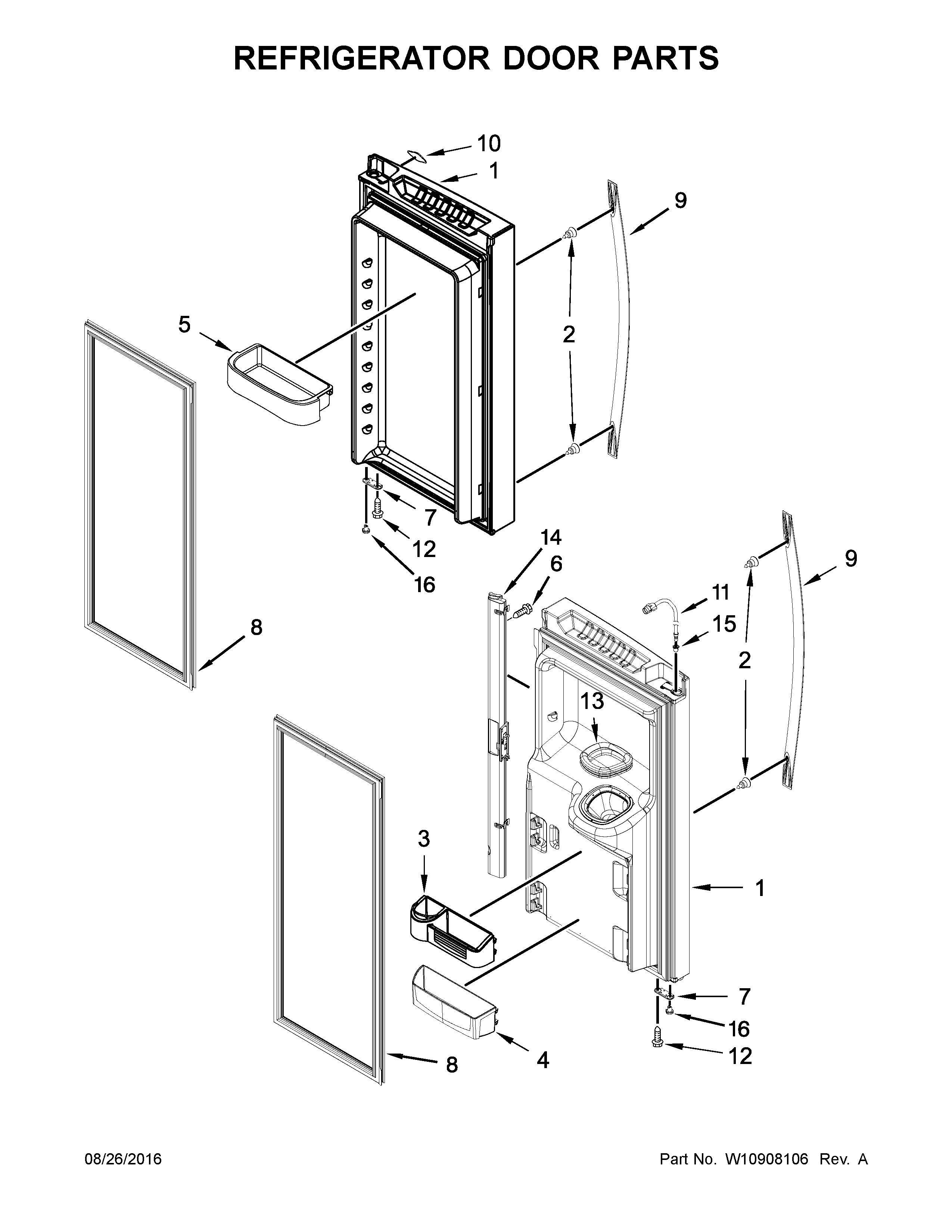 Refrigerator door parts