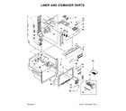 Whirlpool WRF560SMYE04 liner and icemaker parts diagram