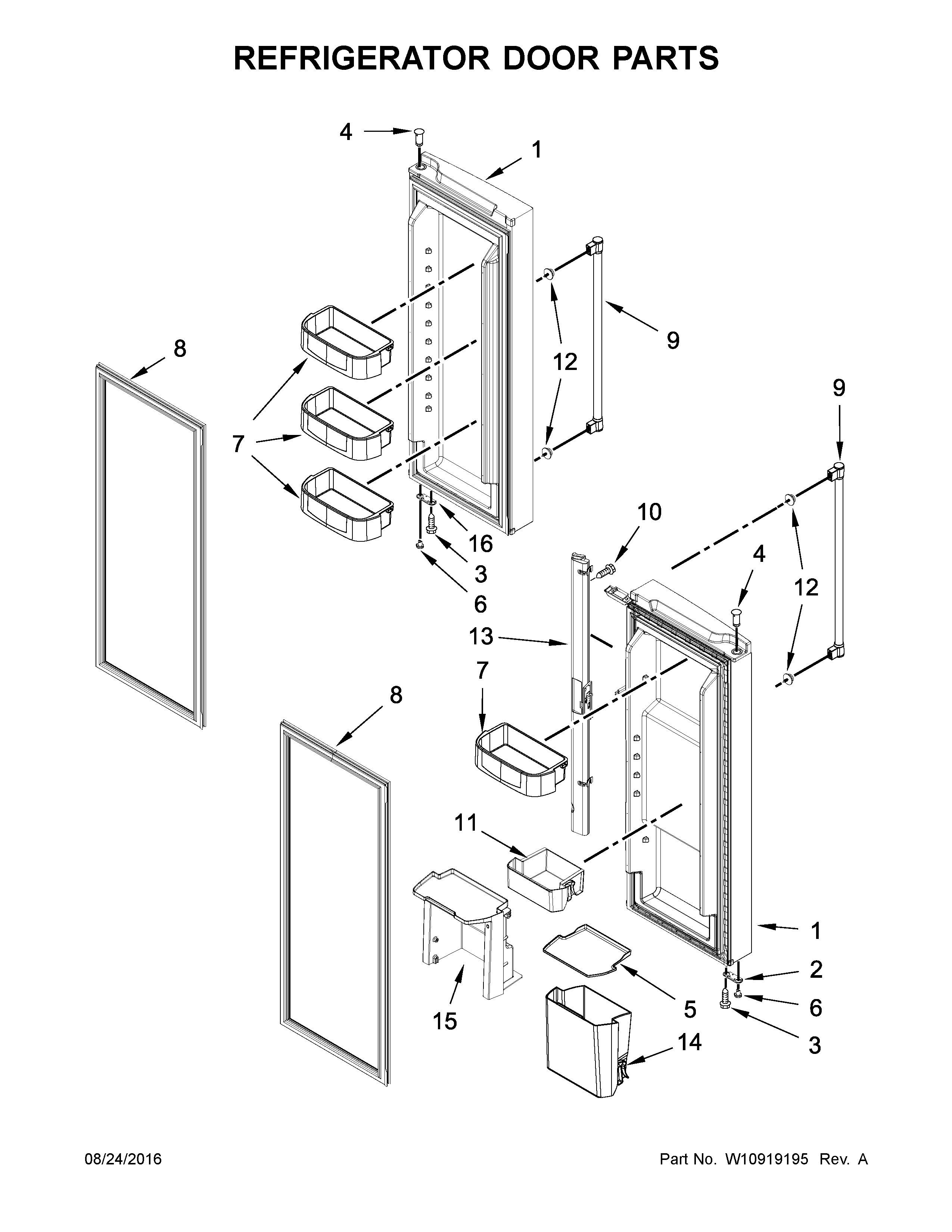 Refrigerator door parts