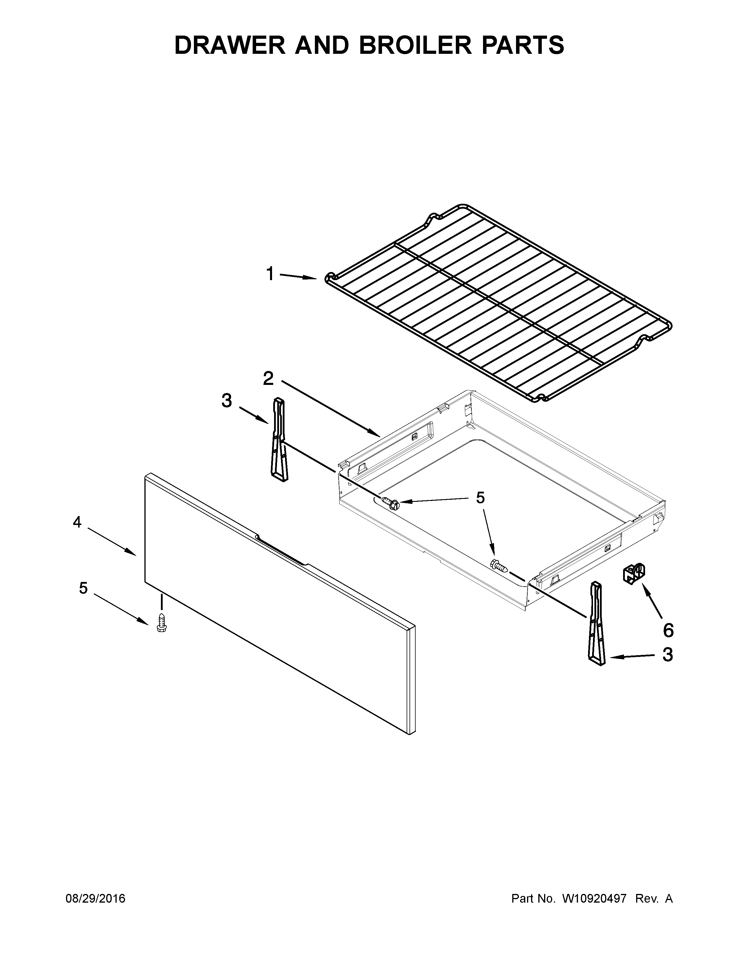 DRAWER AND BROILER PARTS