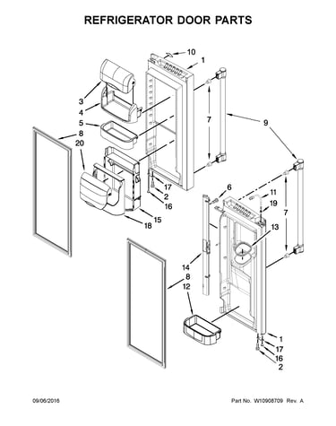 Refrigerator door parts