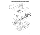 Amana AFI2539ERB01 icemaker and ice container parts diagram