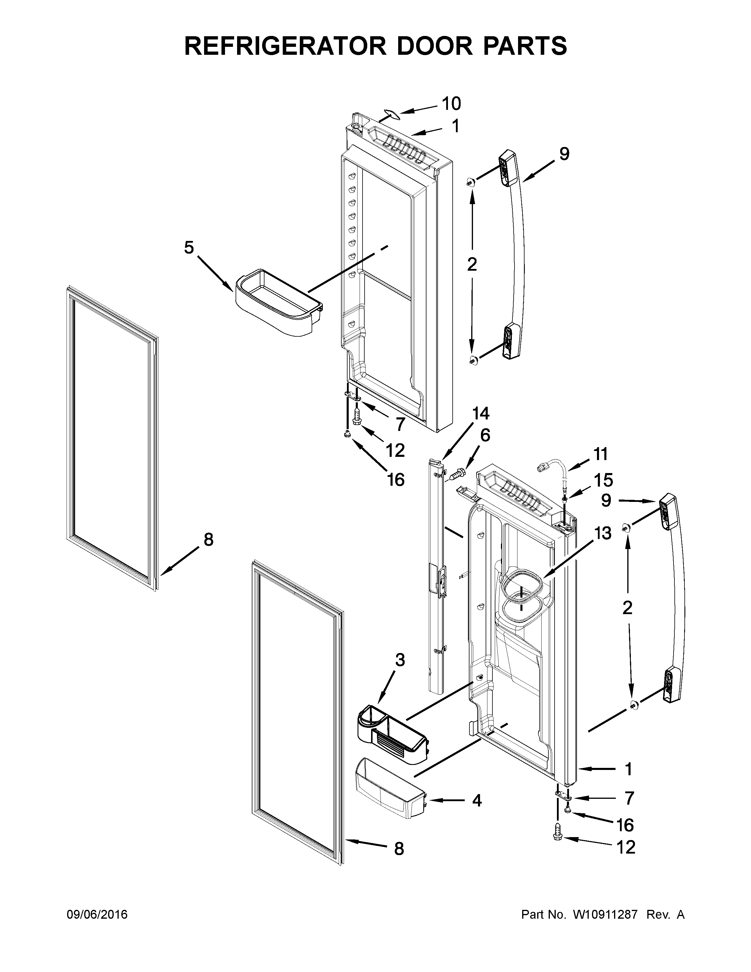 Refrigerator door parts