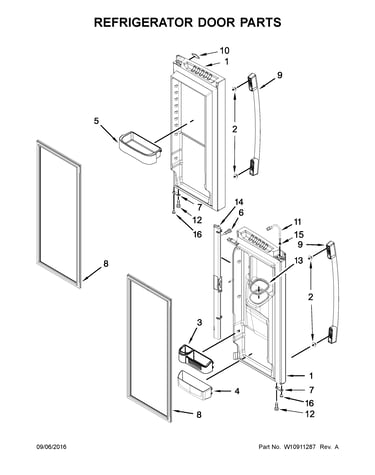 Refrigerator door parts