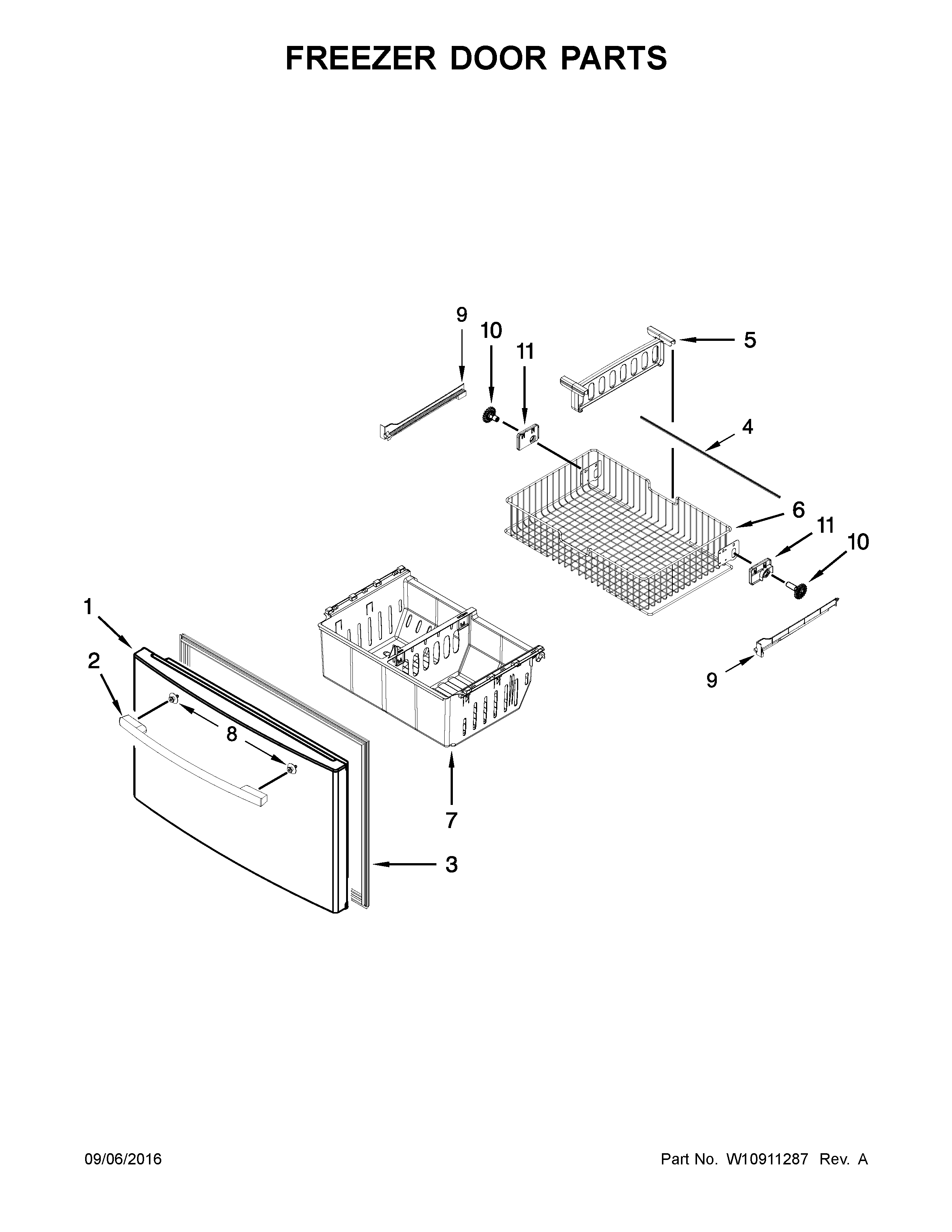 Freezer door parts