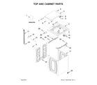 Crosley CAW8350EW2 top and cabinet parts diagram