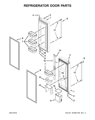 Refrigerator door parts