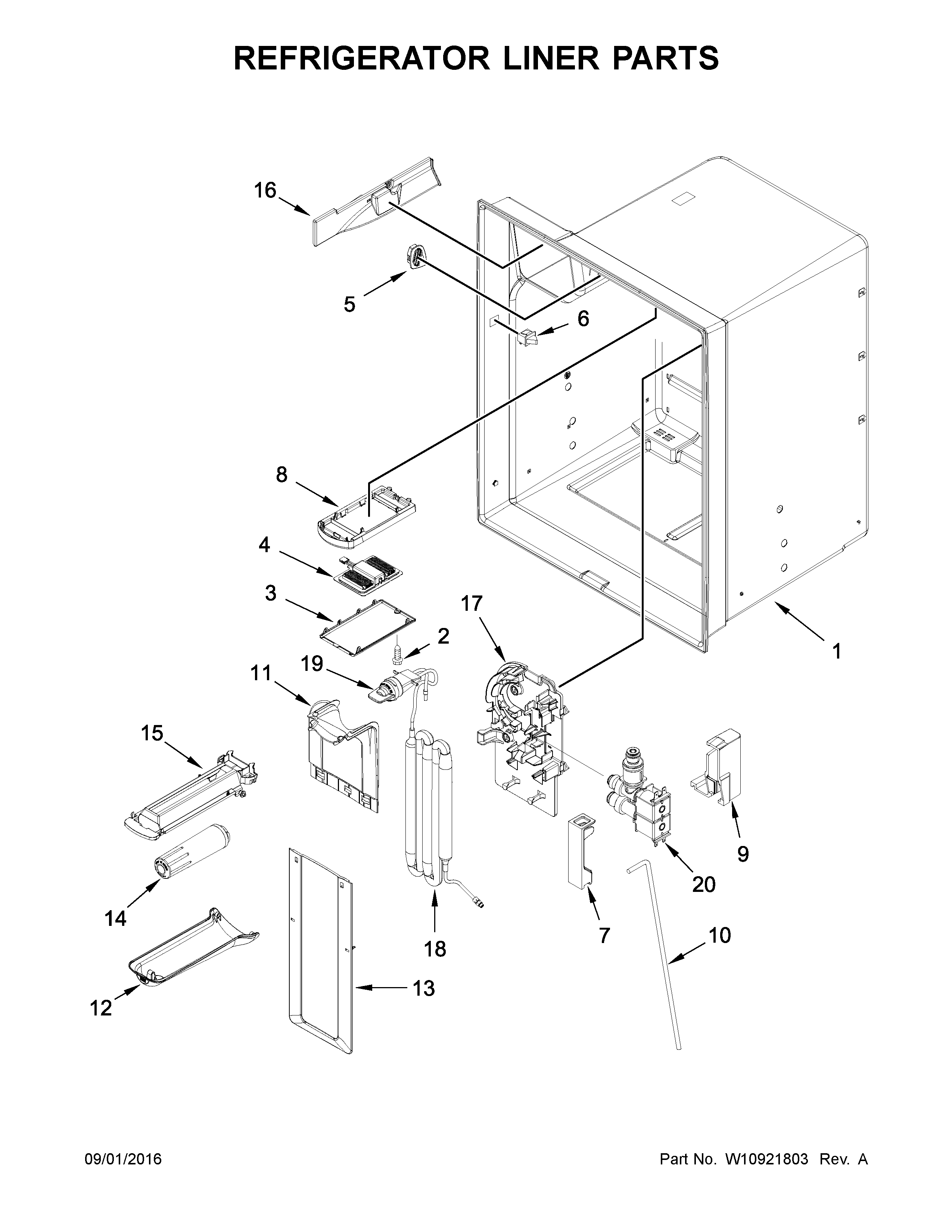 REFRIGERATOR LINER PARTS