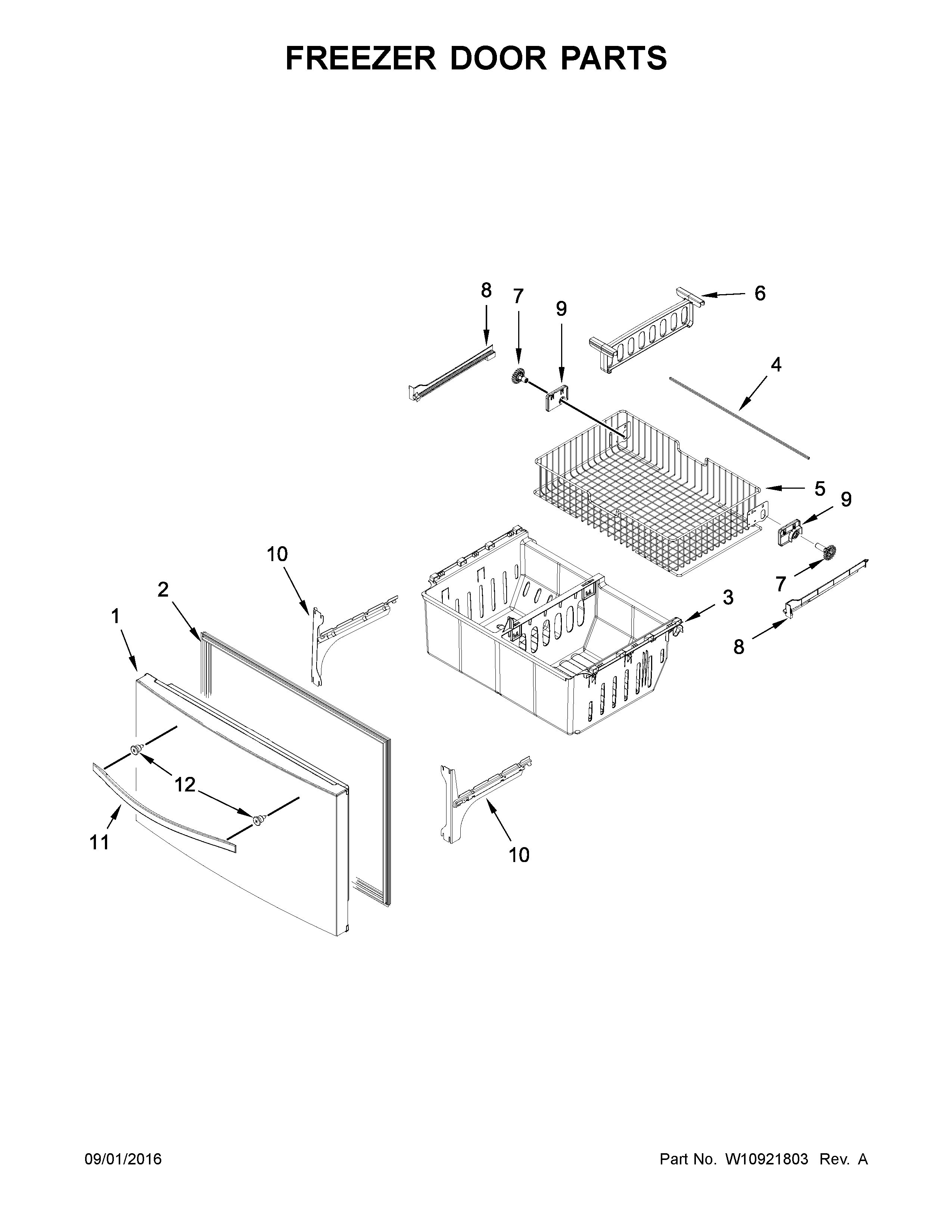 Freezer door parts
