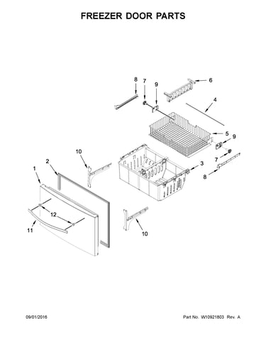 Freezer door parts