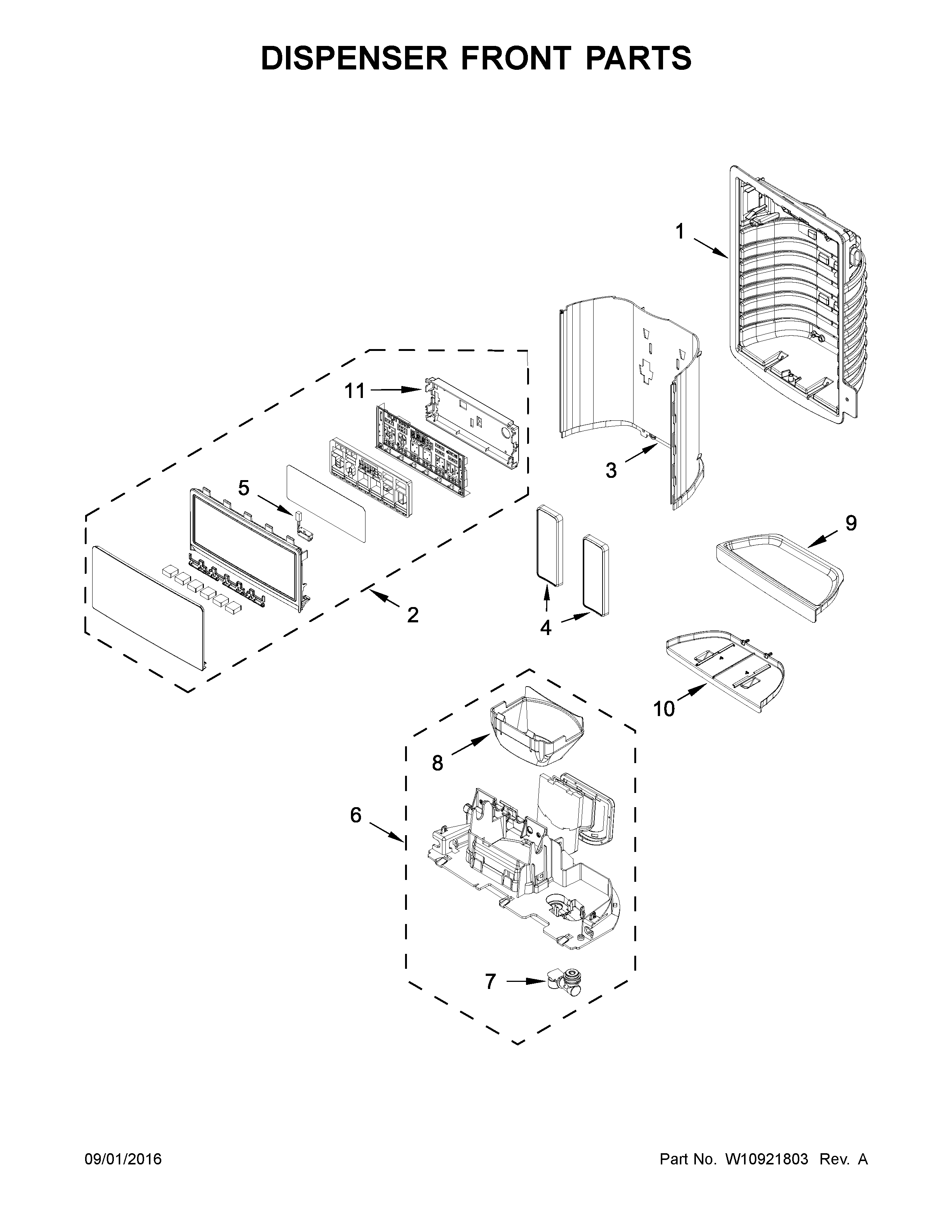 DISPENSER FRONT PARTS