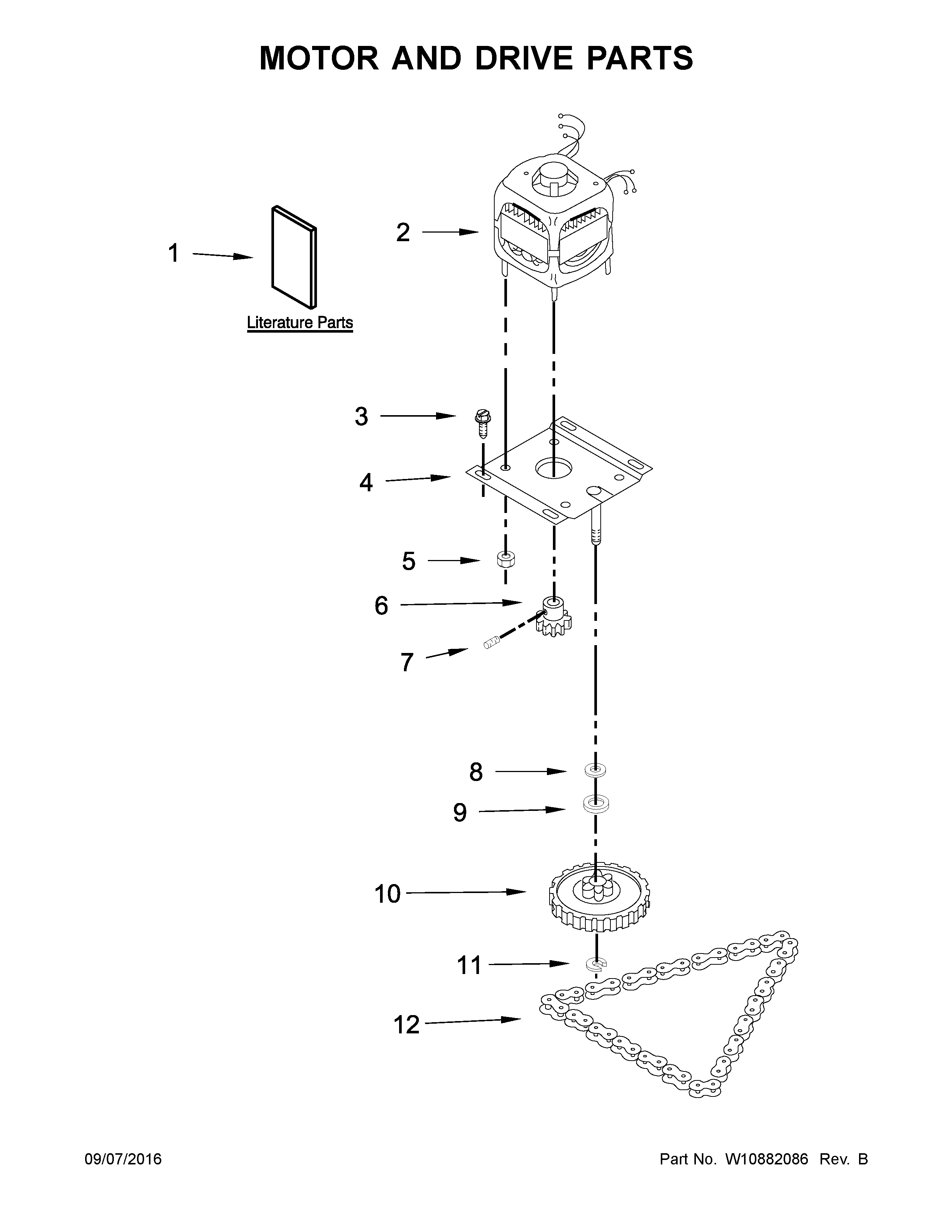 Motor and drive parts