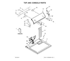Crosley CGD126SDW2 top and console parts diagram