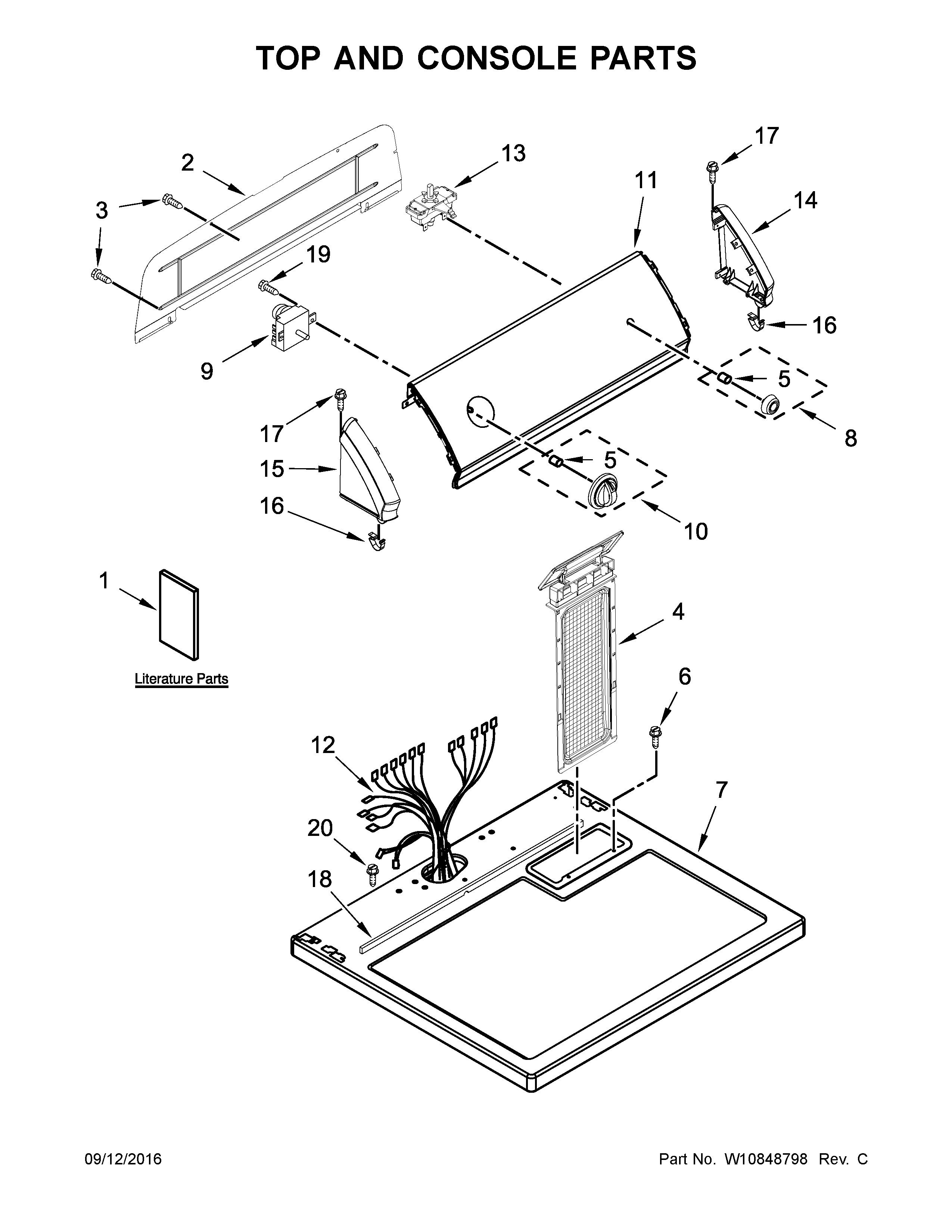 Top and console parts