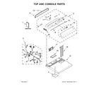 Whirlpool 7MWGD7000EW1 top and console parts diagram