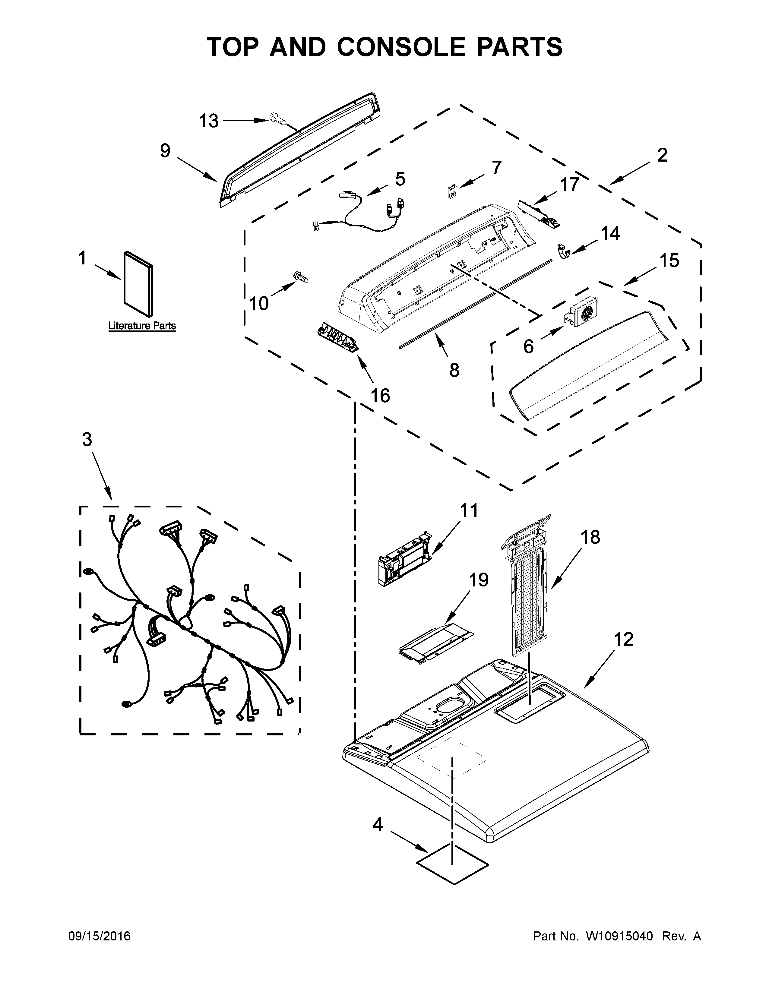 Top and console parts