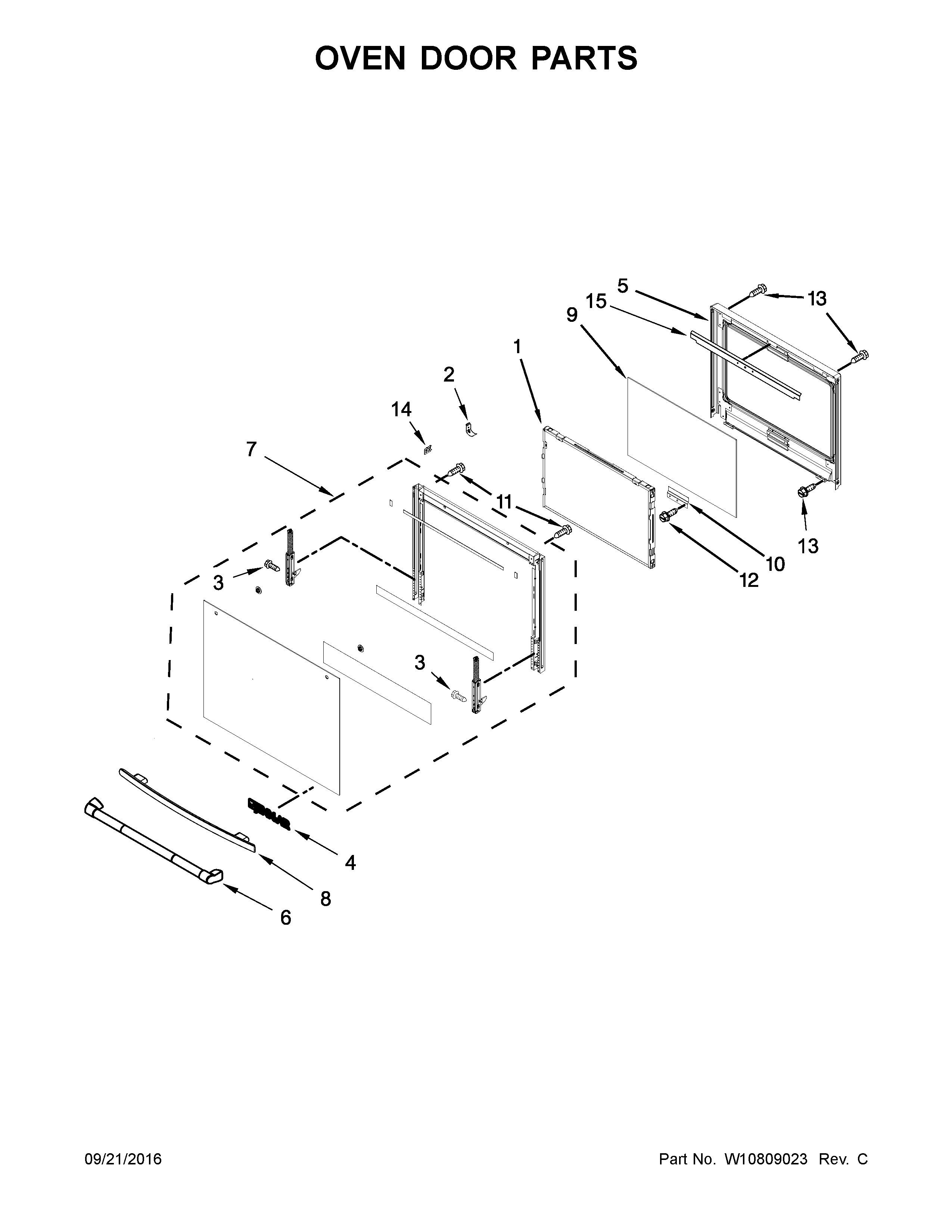 Oven door parts
