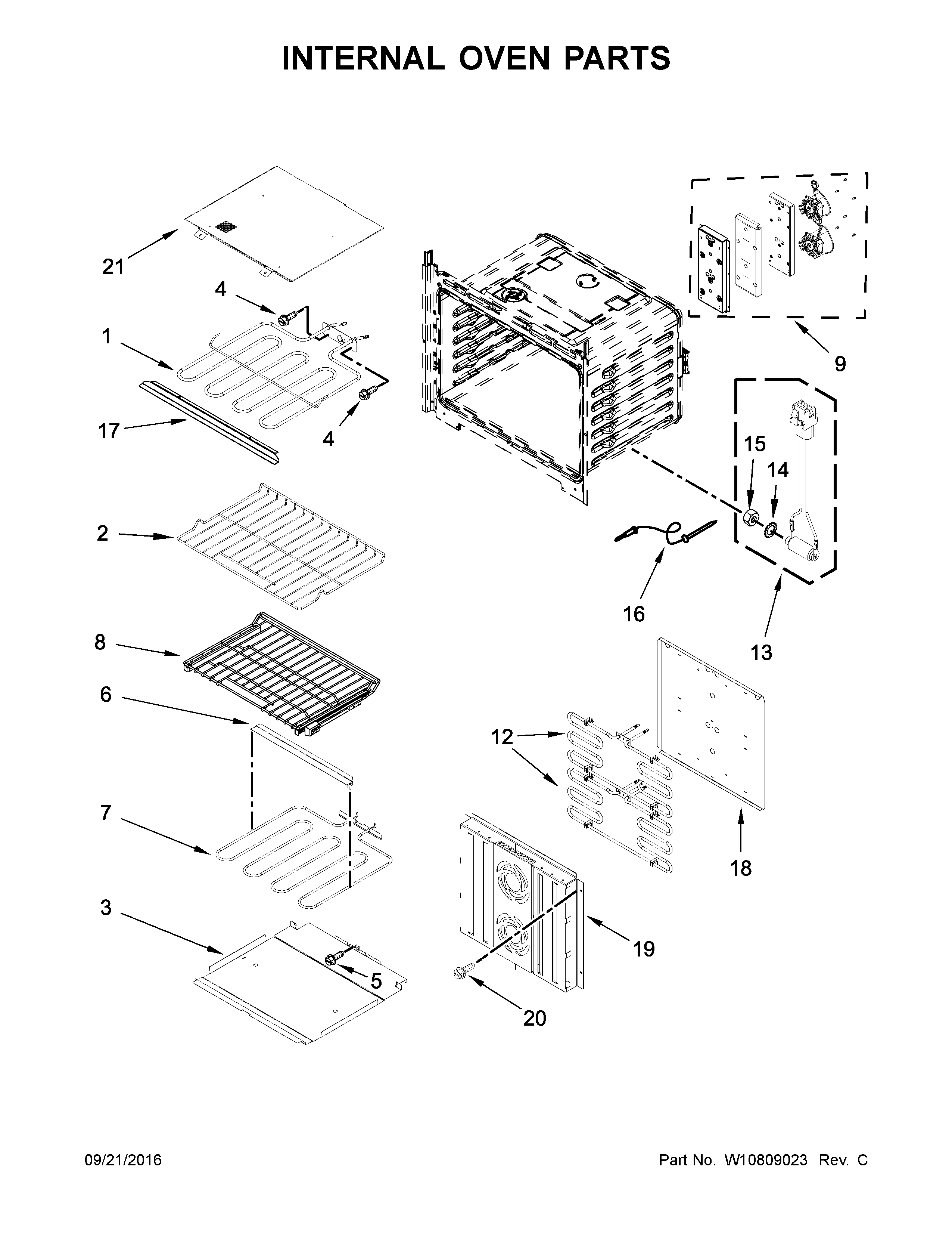 Internal oven parts