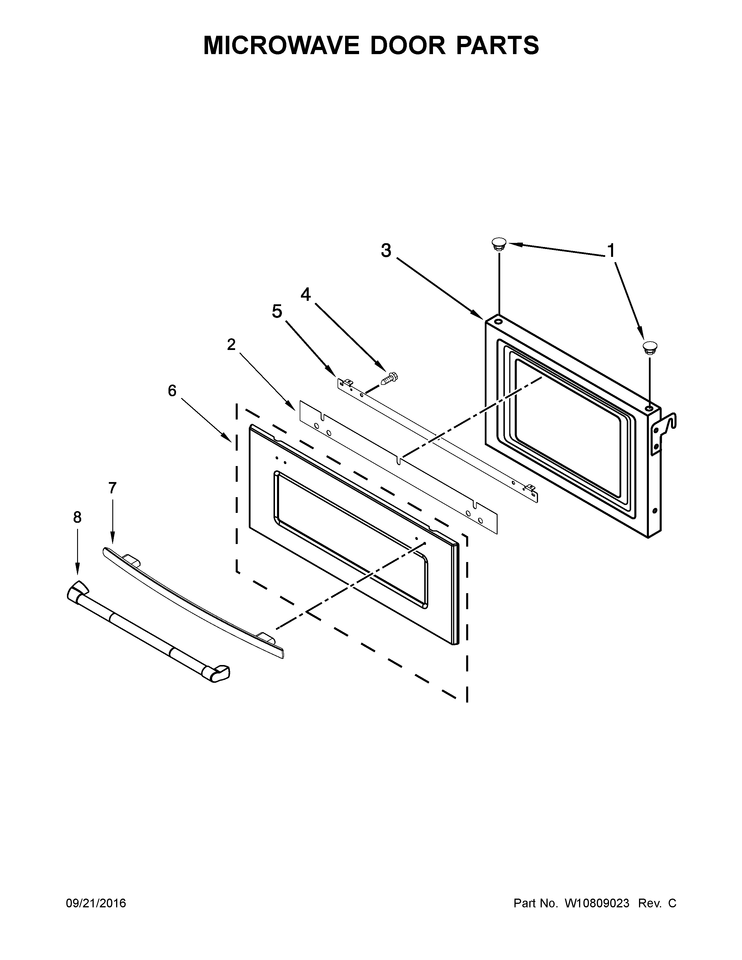 Microwave door parts