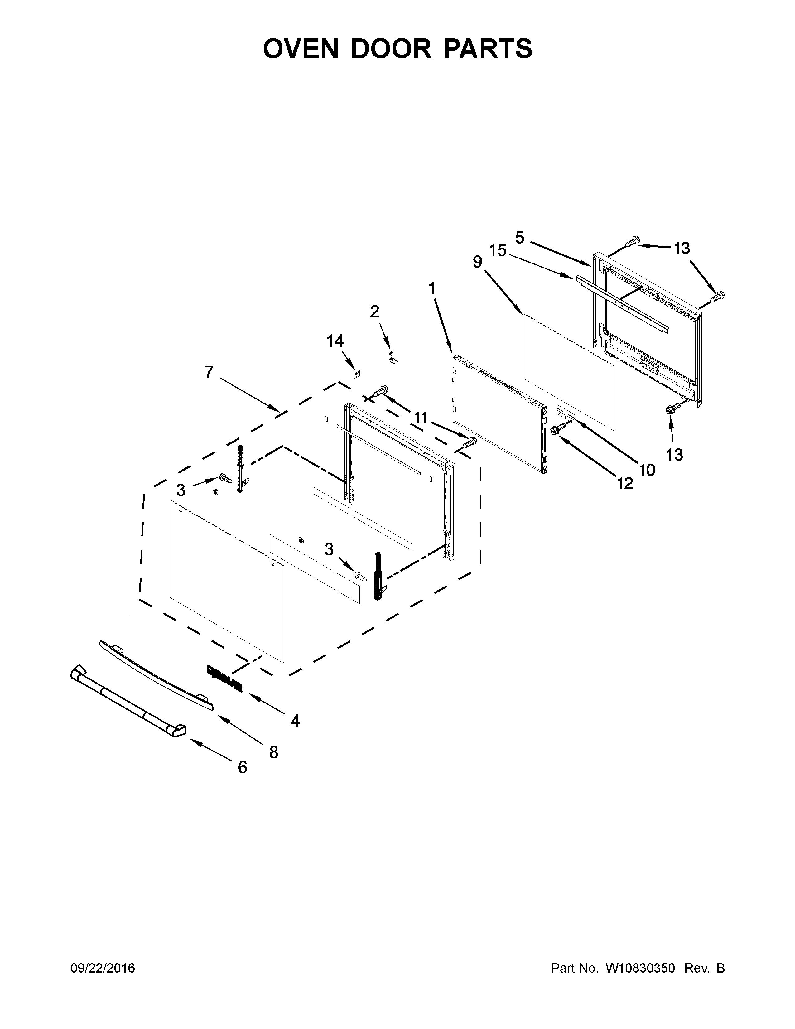 Oven door parts