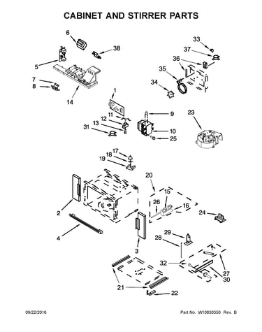 Cabinet and stirrer parts
