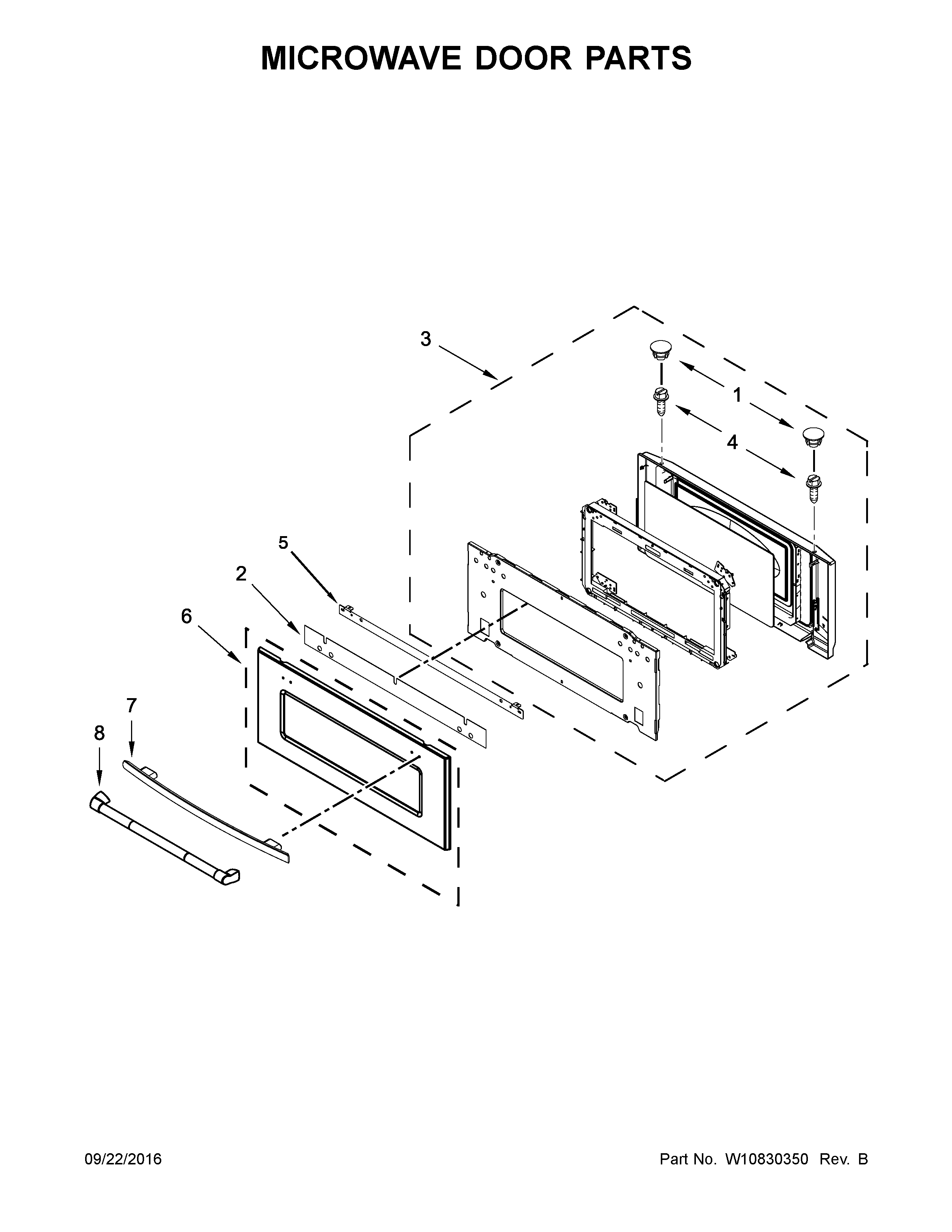 Microwave door parts