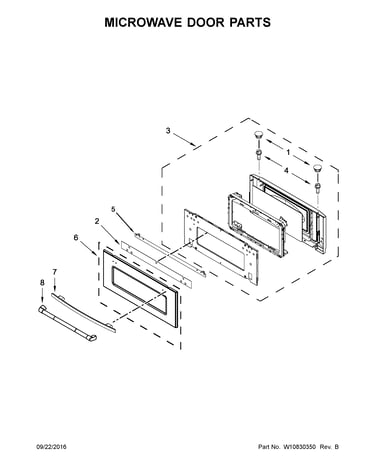 Microwave door parts