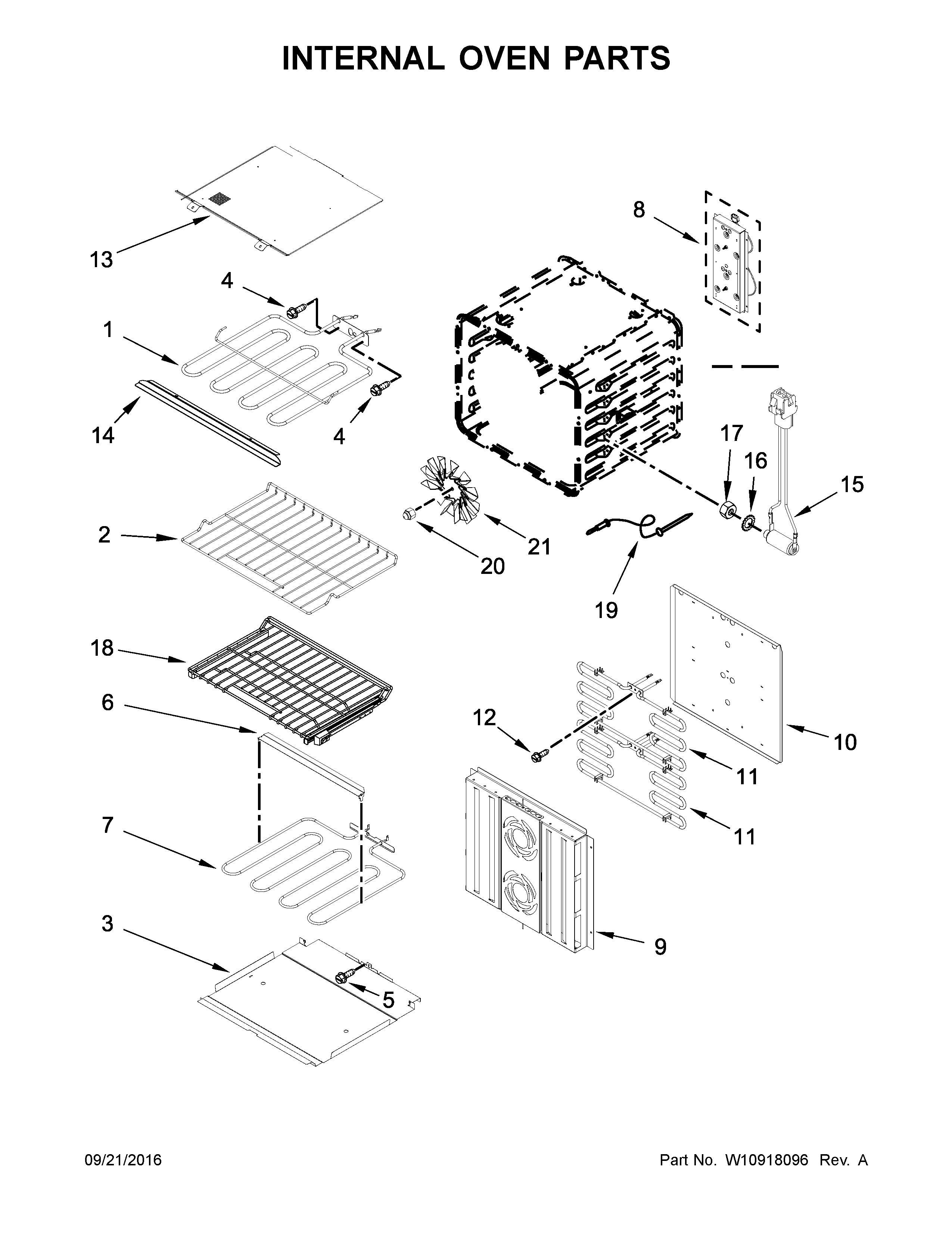 Internal oven parts
