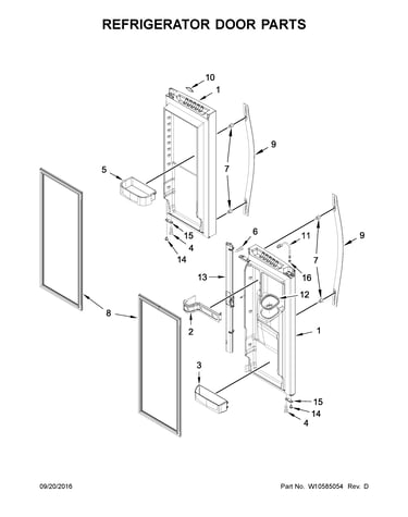 Refrigerator door parts