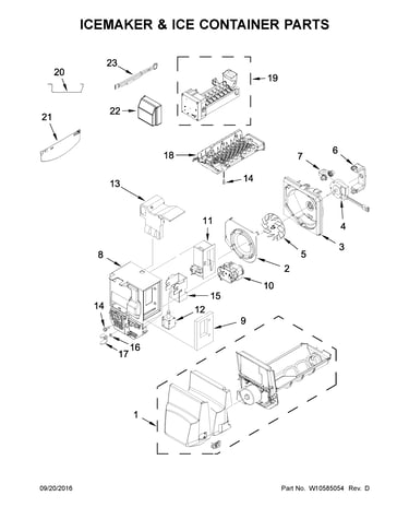 Icemaker & ice container parts