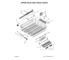 KitchenAid KDTE254EWH1 upper rack and track parts diagram