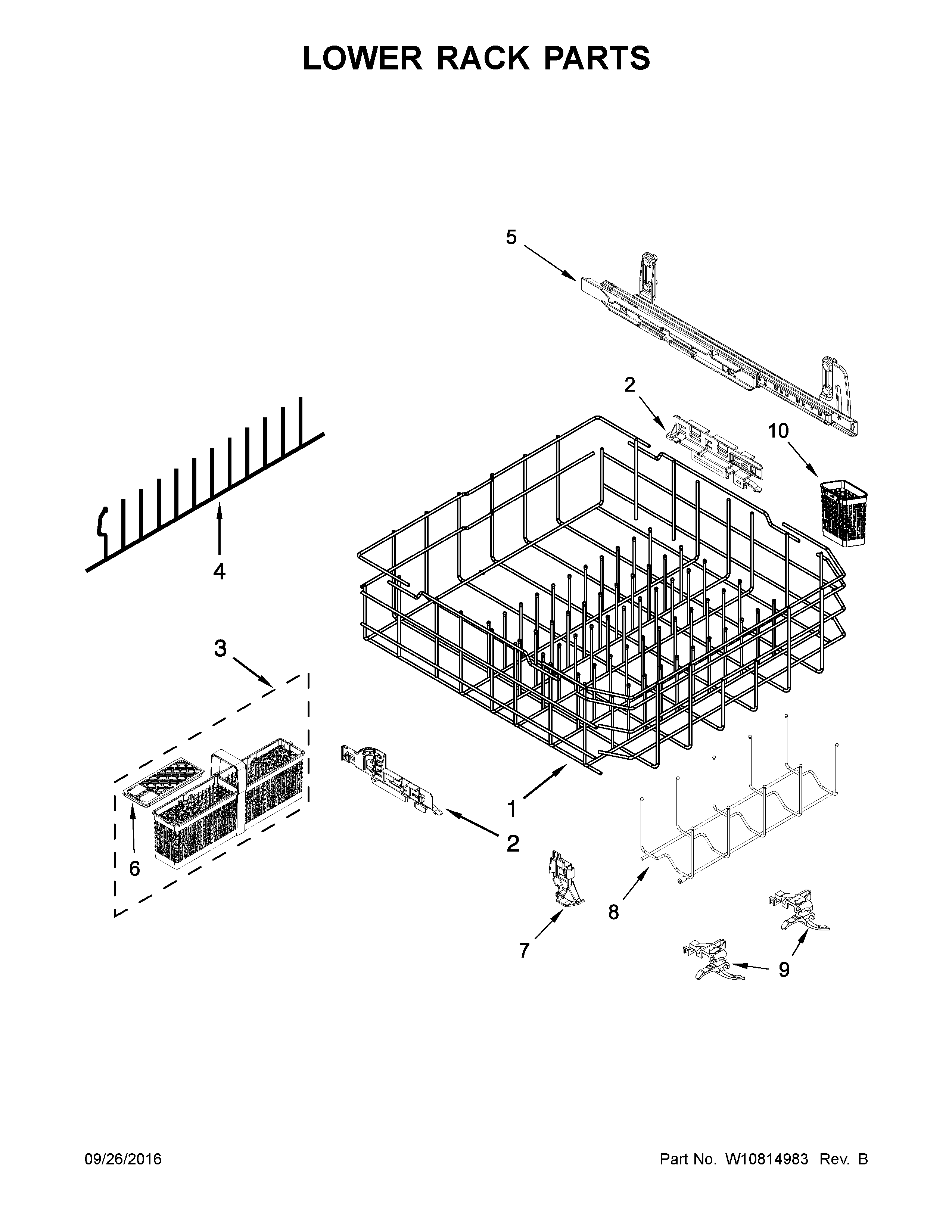 Lower rack parts