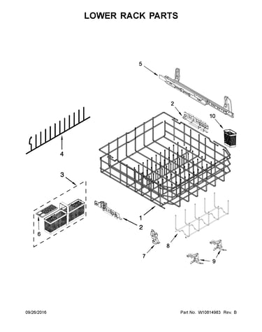Lower rack parts