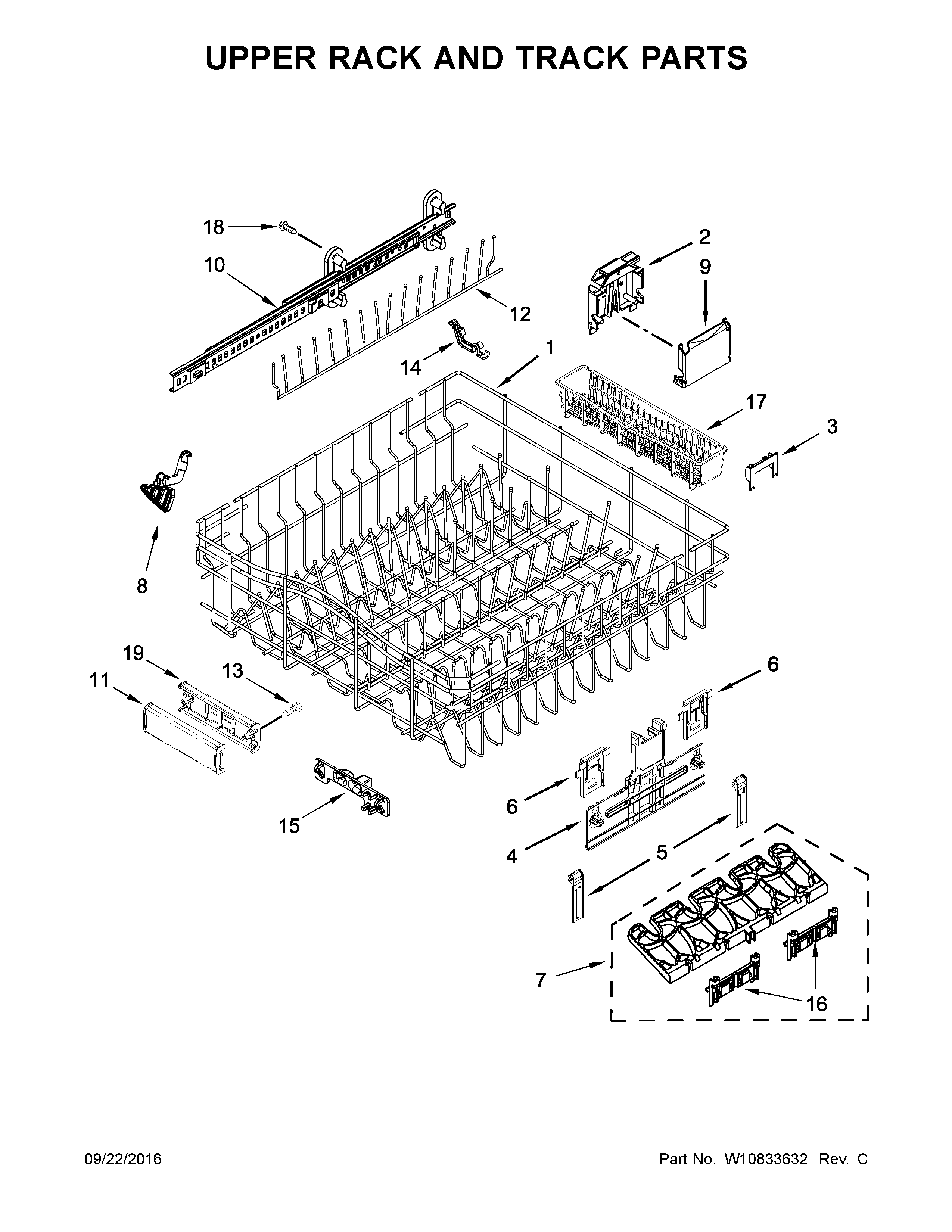 UPPER RACK AND TRACK PARTS
