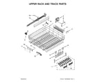 KitchenAid KDTM354EBS1 upper rack and track parts diagram