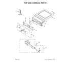 Whirlpool WED7990FW0 top and console parts diagram