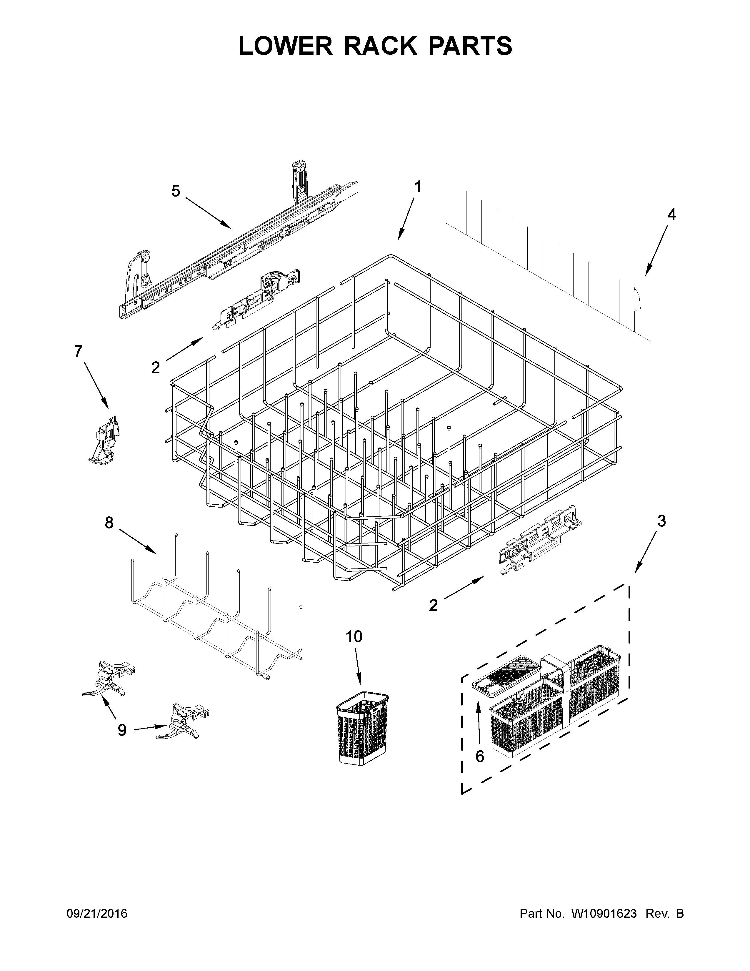 Lower rack parts