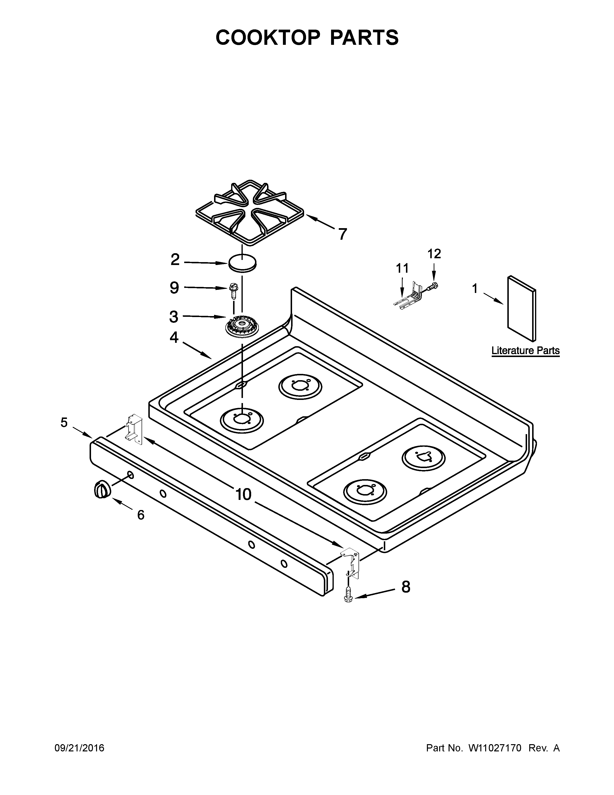 Cooktop parts